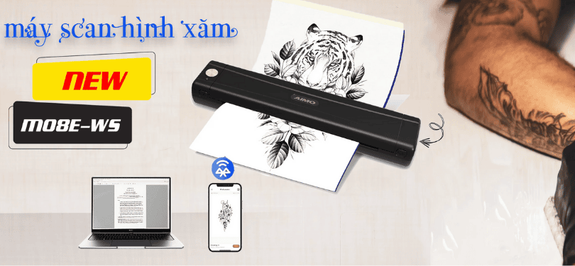Máy in & scan hình xăm M08E-WS